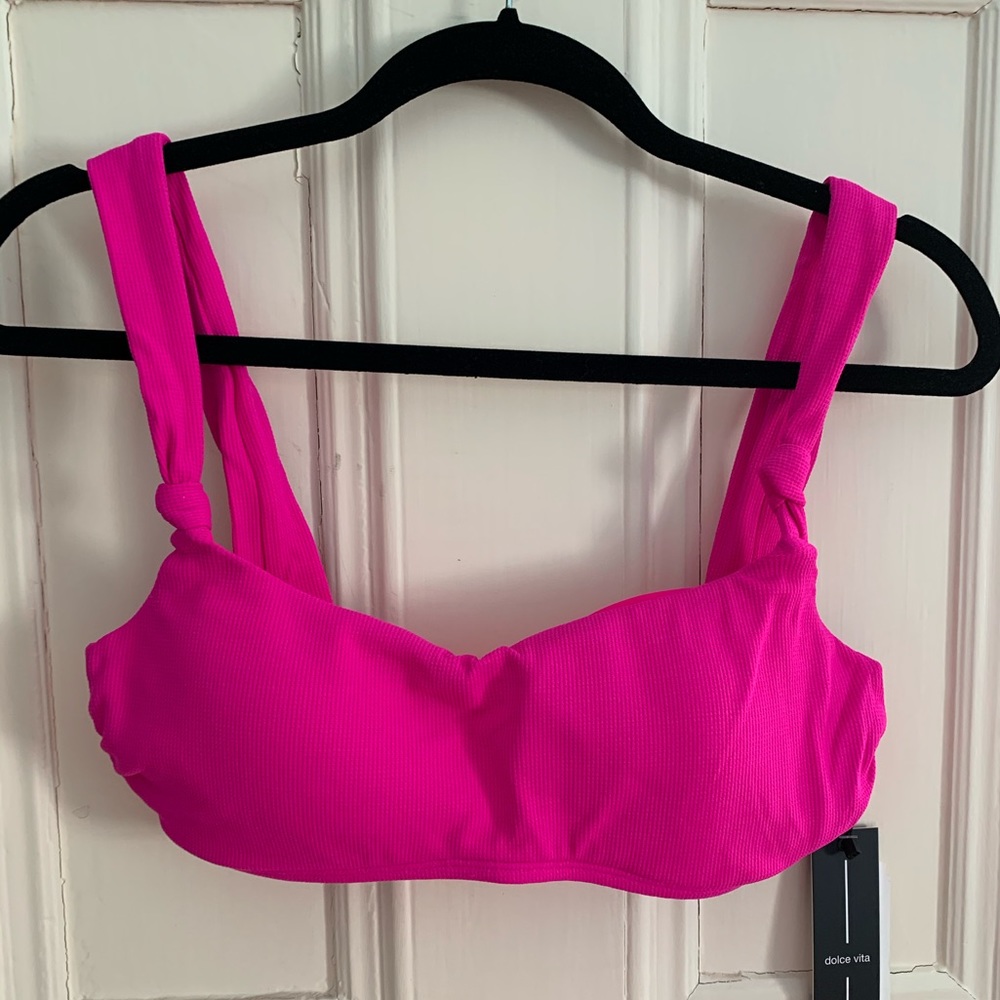 NWT Dolce Vita Square Neck Knot Bikini Top